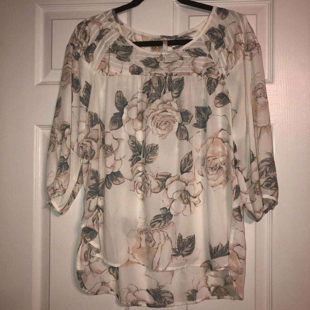 LC Lauren Conrad Floral Blouse